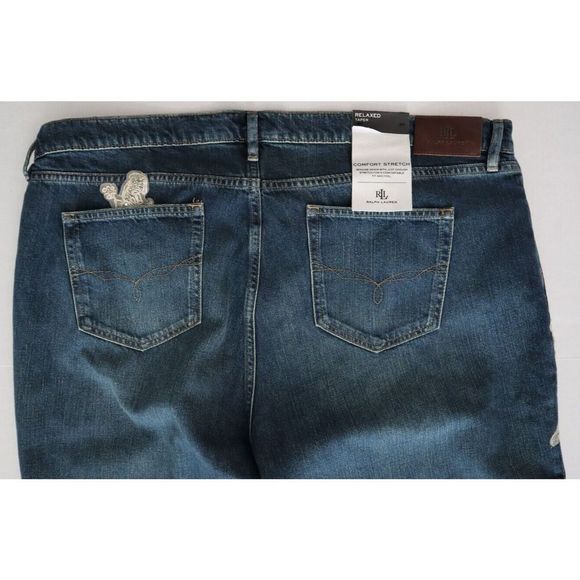 Lauren Ralph Lauren Womens Plus Sz 20W Lace Patchwork Relaxed Tapered Jeans $205 - Picture 6 of 9